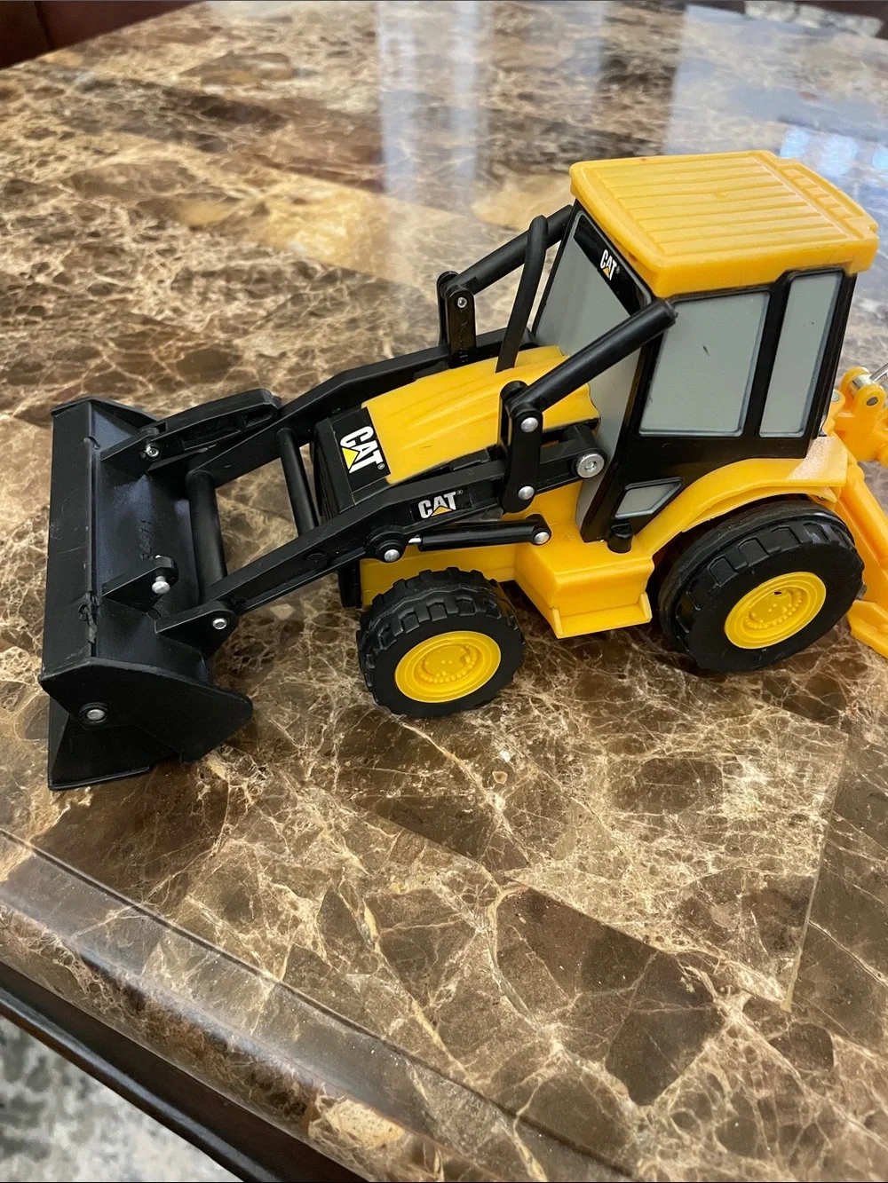 Yellow Remote-Control Backhoe Loader Toy for Kids